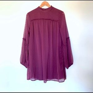 Long Sleeve Peasant Dress Japan- Purple
